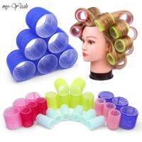 Myyeah 6ชิ้น/เซ็ตผมลูกกลิ้งหลายขนาดธรรมชาติหยิกปัง Curlers ลูกกลิ้งกาวในตัวปุยผมใช้ในบ้าน DIY เครื่องมือจัดแต่งทรงผม