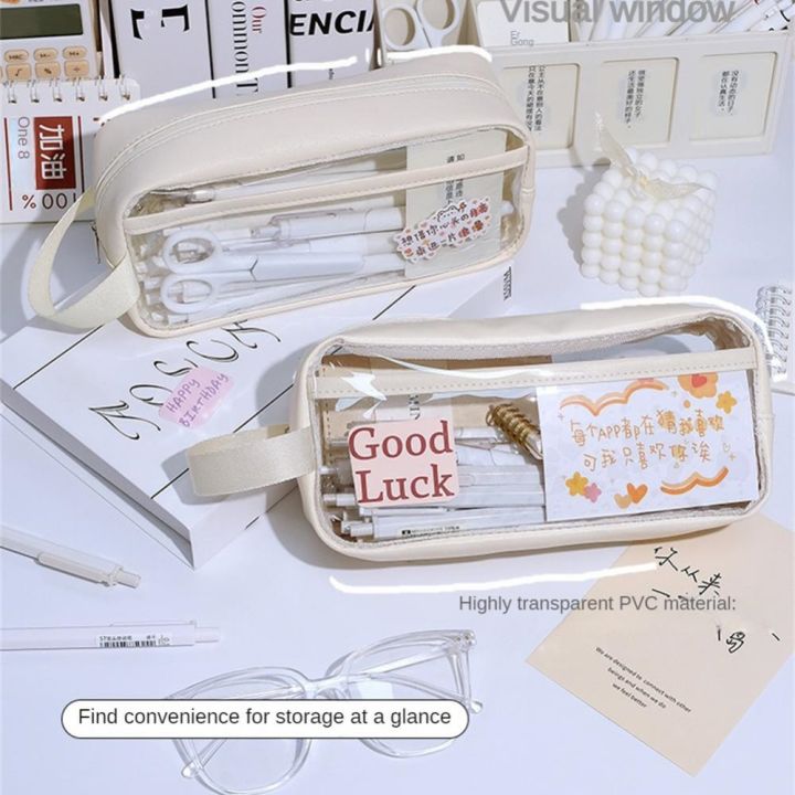 pvc-stationery-pencilcase-large-capacity-transparent-pencil-pouch-storage-bag-pencil-case-waterproof-handheld-stationery-bag