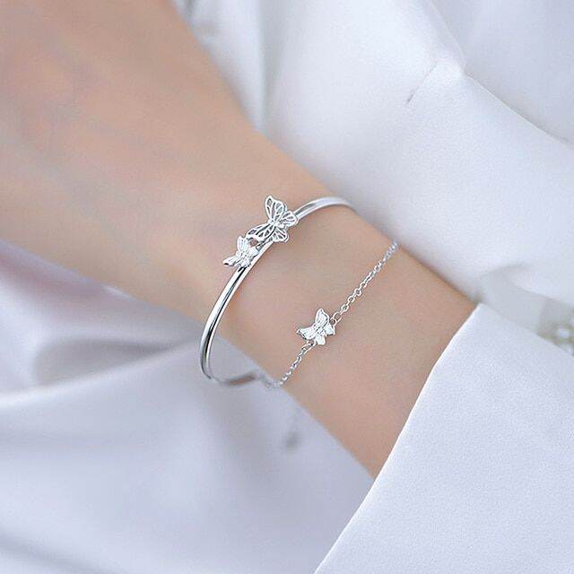 fashion-hollow-butterfly-bangle-bracelet-silver-color-double-layer-tassel-chain-bracelet-for-women-girls