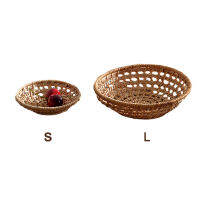 Round Rattan Bread Basket Platter Towel Holder Home Woven Tea Tray Storage Photography Props Living Room Ornament Dinner Party