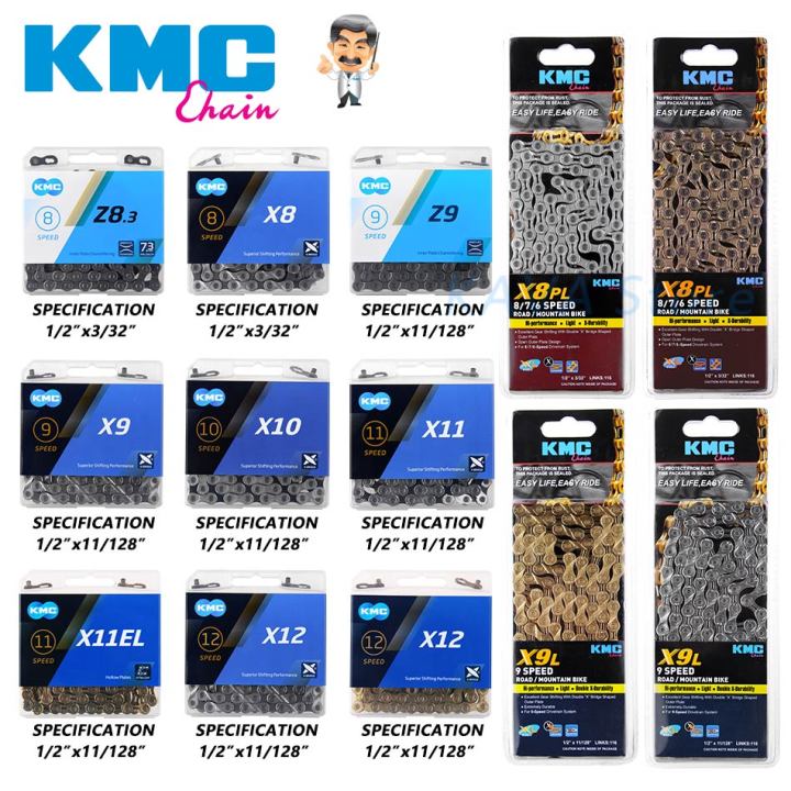 โซ่จักรยาน-kmc-โซ่จักรยาน-z6-x8-x9-x10-x11-x12-mtb-โซ่จักรยาน6-7-8-9-10-11-12สปีดสำหรับ-shimano-sram