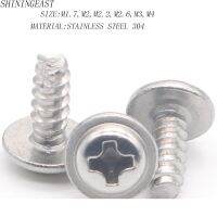 M2M2.2M2.6M3M3.5M4stainless steel 304 phillips crossed round head self-tapping flat tail mini washer screw1120 Nails Screws  Fasteners