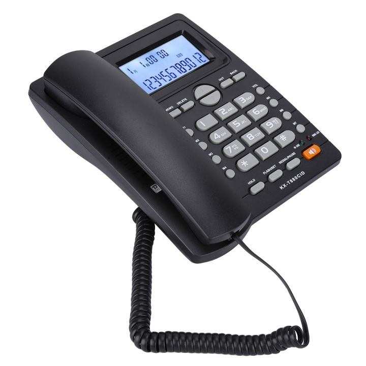 เครื่องตอบรับโทรศัพท์แบบมีสายพร้อมสปีกเกอร์โฟนทำจาก-abs-สำหรับโทรศัพท์เครื่องคิดเลข