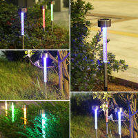 TopAB โคมไฟสนามหญ้ากลางแจ้ง600มิลลิแอมป์ต่อกับสีสันสดใส LED,โคมไฟภูมิทัศน์พลังงานแสงอาทิตย์แท่งอะคริลิคโคมไฟภูมิทัศน์กันน้ำพร้อมการออกแบบด้วยเดือยสำหรับลานสวนทางเดิน