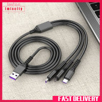 Imixcity 66w 5a 3 In 1 Usb Cable Super Fast Charging Data Cable Compatible For Android Iphone Type-c Devices