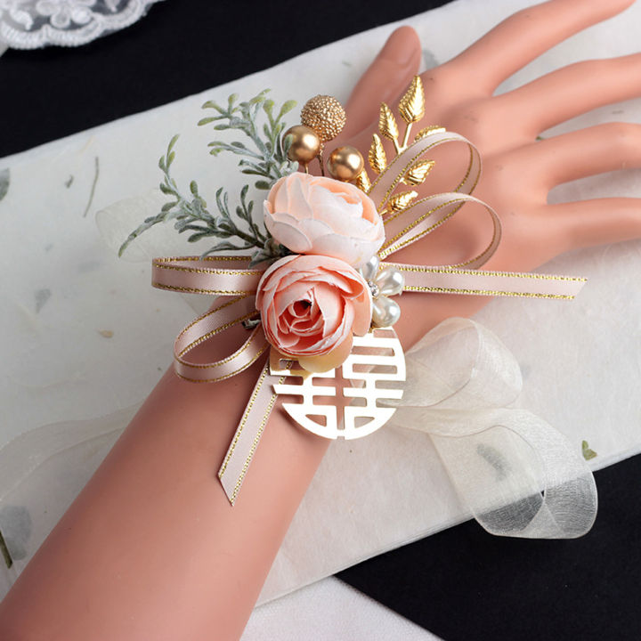 hot-mori-champagne-bride-bride-cal-ดอกไม้งานแต่งงานงานแต่งงานสดเล็กๆน้อยๆพ่อแม่ดอกไม้ที่ดีที่สุดผู้ชายและเพื่อนเจ้าสาวดอกไม้ข้อมือ
