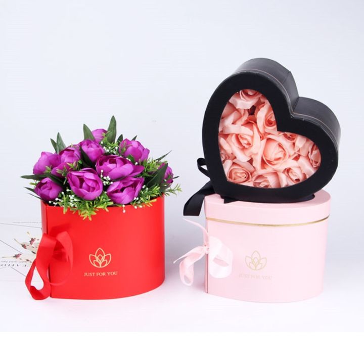 ayiq-flower-shop-รูปหัวใจสองชั้นหมุนกล่องของขวัญพีวีซีหน้าต่าง-pening-ดอกไม้กล่องงานแต่งงานดอกไม้กระดาษแข็งสร้างสรรค์กล่องสี