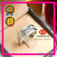 แหวน ประดับเพชร CZ Ring **AJR245MWG-KW** แหวนทองคำขาว แหวนเพชร เสริมโชคลาภ แหวนชาย เสริมบารมี เรียกทรัพย์**จัดส่ง ฟรี!! + ชำระปลายทาง**