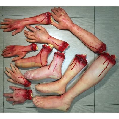 【CC】 Scary Arm Hand Cut Bloody Horror Fake Size Prop Haunted Supplies
