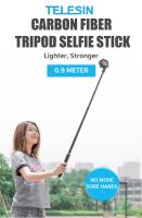 TELESIN ไม้เซลฟี่ คาร์บอน เบาที่สุด Invisible Stick Carbon Fiber + ขาตั้ง Tripod Selfie Stick Waterproof 2019 Newest Gopro Max Osmo Yi SJCAM SONY EKEN Insta360 One