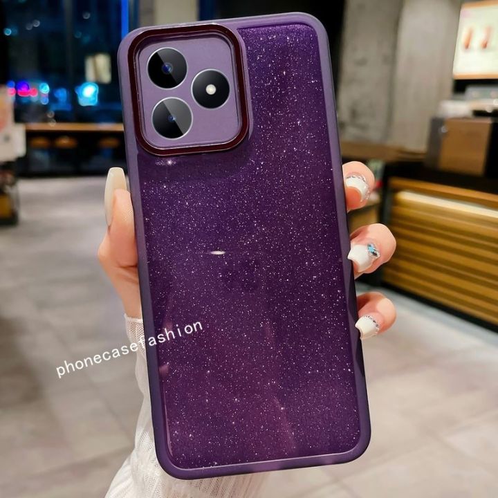 เคสโทรศัพท์สำหรับ-realme-c53-c55-nfc-realmi-real-me-2023เคสมือถือไล่สีเคสโทรศัพท์ดาวประกายแวววาวใสปลอกอ่อนแฟชั่นฝาครอบคู่