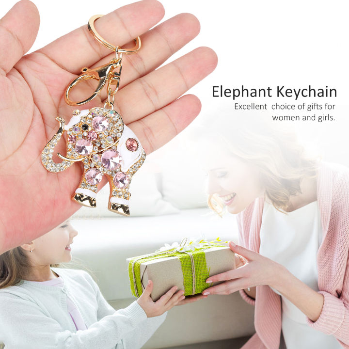 พวงกุญแจพลอยเทียม-elephant-จี้กุญแจสวยงามสำหรับวันเกิดสำหรับวันวาเลนไทน์สำหรับวันแม่และวันครบรอบ