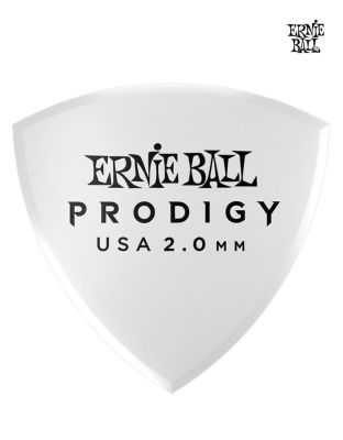 Ernie Ball  Prodigy Large Shield 2.0 มม. ปิ๊กกีตาร์ไฟฟ้า หนาทนพิเศษ วัสดุ Delrin (สีขาว) ** Made in USA ** (Model#: P09338)