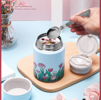 Large Capacity Tulip 304 Stainless Steel Leakproof Soup Container Pot Sealed Vacuum Flask Thermal Cup Lunch Food Storage Container Insulated Breakfast Food Jar for Soup Milk Porridge Drinks