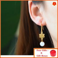 [Ready Stock]New Jade Earrings Womens Retro