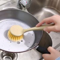 Household multi-functional brush pan artifact kitchen wheat straw pot washing brush cleaning dish brush long handle non-stick oil pan brush