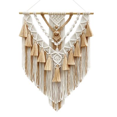 Hand-Woven Color Macrame Wall Hanging Ornament Bohemian Craft Decoration Gorgeous Tapestry for Home Livingroom Decor