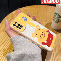 เคส JIUMOO สำหรับ Infinix Note 10 Pro NFC เคสลายหมีการ์ตูนกรอบสี่เหลี่ยมใหม่เคสพื้นผิวชุบซิลิก้าเจลกันกระแทกเคสมือถือรวมเลนส์กล้องถ่ายรูปฝาครอบป้องกัน