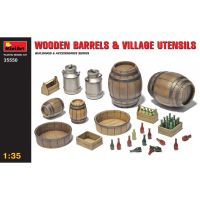 โมเดลประกอบ MiniArt 1/35 MI35550 WOODEN BARRELS &amp; VILLAGE UTENSILS