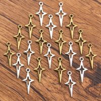 【CC】◆  50Pcs 10x23mm 2 Color Wholesale Openwork Star Charms Pendants Decoration Jewelry Making Findings