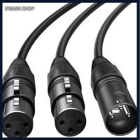 IPBARN SHOP ตัวแยกสัญญาณ Y-XLR สายไมโครโฟนตัวเมียแบบคู่หุ้มด้วยฟอยล์มิกเซอร์ลำโพง50ซม. สายตัวแยก