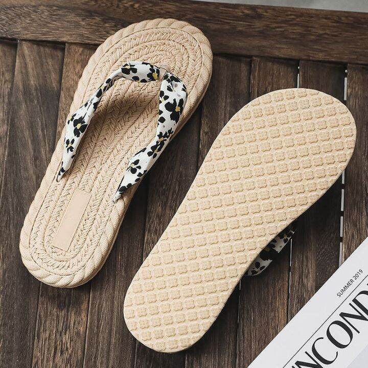 2022-imitation-hemp-hemp-bottom-cool-slippers-han-chao-wear-rubber-at-the-end-of-one-word-procrastinates-the-daisy-cloth-belt-clip-foot-female-slippers