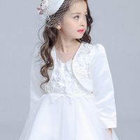 White Girls Outcoat For Wedding Kids Cardigan Jacket Coat Princess Girls Clothes Kid Coat 2 3 4 6 8 10 12 Years 165020