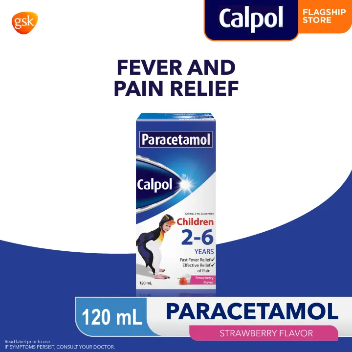 Paracetamol (Calpol) for Kids 2 to 6 Years Strawberry Flavor for Fever