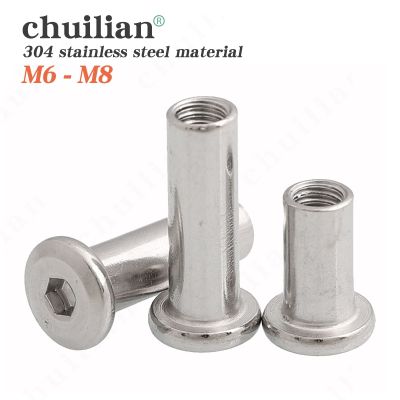 【CW】 1/5pcs 304 Large Flat Hexagon Socket Rivet Insert Joint Sleeve Cap