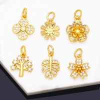 【YD】 OCESRIO for Earring Gold Plated Leaves Jewelry Making Component chma179