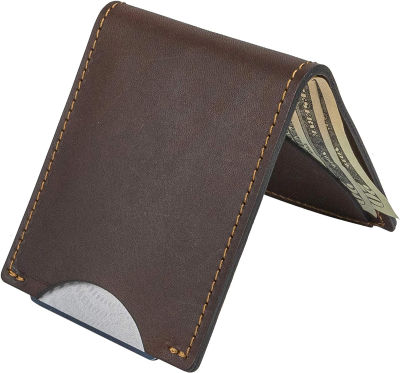 Main Street Forge Front Pocket Slim Bifold Wallet for Men | Made in USA | Premium Full Grain Leather Men’s Wallet with Minimalist Design | Chocolate Brown