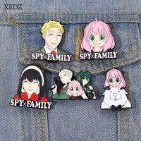 XEDZ Cute Cartoon Family Members Avatars Enamel Brooch Pink Hair Girl Alloy Pins Fashion Hat Backpack Lapel Badges Jewelry Gifts