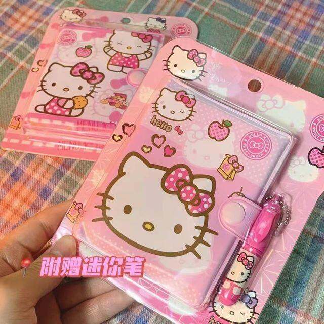 ใหม่-h-ello-k-itty-เครื่องเขียน-notepad-มินิน่ารักฟรีปากกาไดอารี่นักเรียนแบบพกพาโน๊ตบุ๊ควารสารหนังสือ-e-stuches-e-scolares-ของขวัญสำหรับสาวๆ