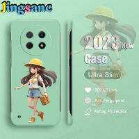 Jingsanc เคสลายการ์ตูนไร้ขอบสำหรับ Huawei Nova เคสโทรศัพท์ Y91เด็กผู้หญิงสวยบางพิเศษสีด้านพีซีฝาหลังป้องกันการกระแทก Huawei Nova A13-1 Y91