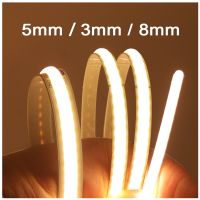 5V 12V 24V COB LED Strip Light 320 480 384 528 LEDs High Density Linear Lighting 5mm 3mm 8mm PCB RA90 Flexible Tape Warm White