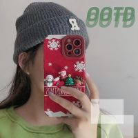 [กรณีโทรศัพท์] สามมิติคริสต์มาส Snowman IPhone 13pro/xs Max กรณีโทรศัพท์มือถือ Xr IPhone12หญิง11ป้องกันการวาง Xs