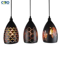 【CW】 Pendant Lamp Porous  E27 With Bulb Bar/Restaurant/Coffee Iron Lampshade Lights