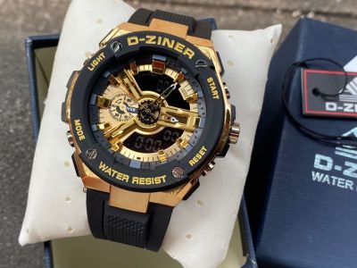 Watchhiend D-ziner นาฬิกาข้อมือแบรนแท้ หัวเหล็ก กันน้ำ100% หน้าปัดขนาด 55มม. มีไฟ จับเวลา ตั้งปลุก มีวันที่ เดือน ปี พร้อมกล่องแบรนด์ฟรี ส่งเร็ว