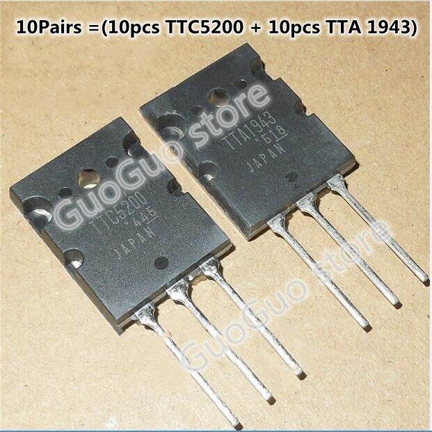 10Pairs TTA1943 TTC5200 TO-3PL A1943 C5200 audio power transistor high