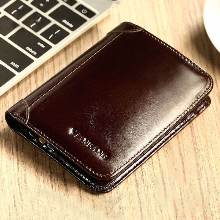 top-deere-jack-mens-wallet-short-horizontal-and-vertical-models-first-layer-cowhide-wallet-classic-trifold-rifd-anti-theft-brush