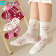 5 Pairs Cute Bear Baby Socks Autumn Spring Soft Cotton Toddler Infant