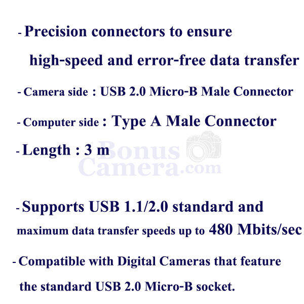 สายยูเอสบียาว-3-เมตร-ต่อกล้องโอลิมปัส-om-d-e-m5-iii-e-m10-iii-e-pl9-pl10-tg-5-tg-6-tg-tracker-เข้ากับคอมฯ-olympus-usb-cable