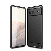 For Pixel 6A Case Shockproof Bumper Carbon Fiber Soft Silicone TPU Slim Phone Cover S22 Ultra S21 Plus Case