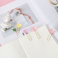 TUTU Cute Candy Color heart Metal Gold Paper Clip Office Lady Style School Stationery Photo Decorative Supply Stationery H0490