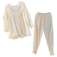 Cute Women Princess Ruffle Pajama Sets Tops+s Home Sleepwear