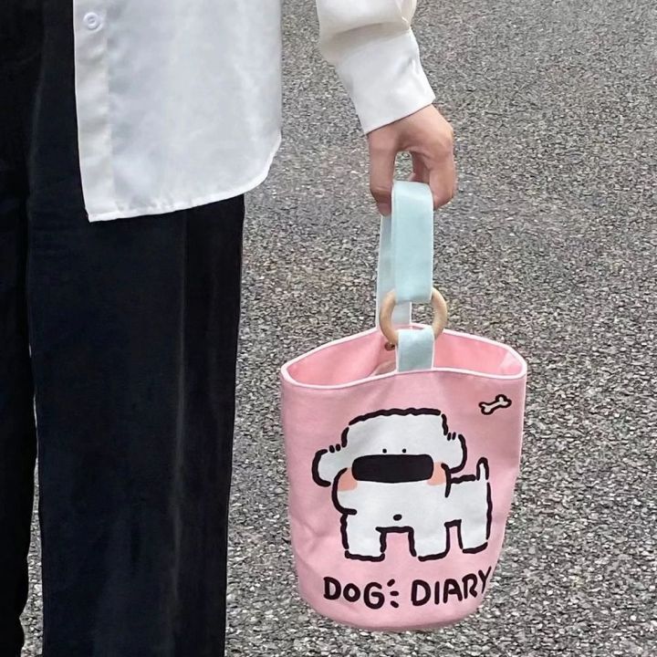 adop-ฮัสกี้-กระเป๋าผ้าใบทรงถังสำหรับสุนัข-เฟดาอู-ตัวอักษรสำหรับเด็ก-พับเก็บได้-สไตล์อิน-ช้อปปิ้ง
