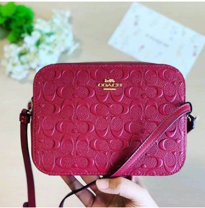 Authentic Coach Mini Camera Bag in signature Leather C5897 Red Lazada PH