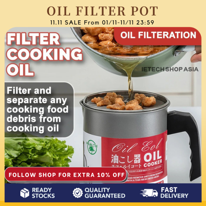 [Ready Stock] Oil Filter Pot Oil Strainer Simpan Minyak Large Capacity