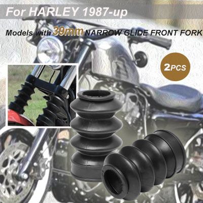 เชส™▪รองเท้าบู๊มเกเตอร์ฝาครอบกันฝุ่นขาตั้งจักรยานยนต์39มม. สำหรับ Harley Sportster Dyna XL 1200 883ป้องกันตัวหน่วงการสั่นสะเทือน1973-2016
