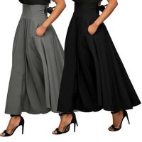 【CC】●∋  Waist Pleated Skirts Flared Skirt